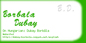 borbala dubay business card